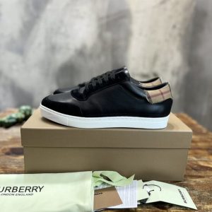 Burberry Leather, Suede and Check Cotton Sneakers - BS115