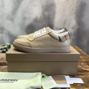 Burberry Leather and Check Cotton Sneakers - BS116