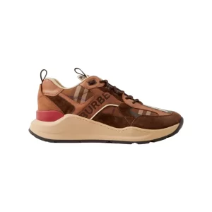 Burberry Logo Print Check and Suede Sneakers – BS24
