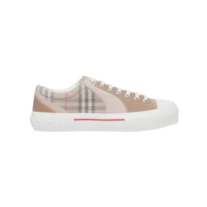 Burberry Vintage Check Cotton, Mesh and Leather Sneakers – BS18
