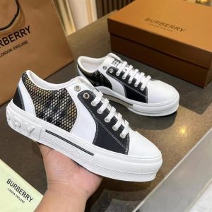Burberry Vintage Check Cotton, Mesh and Leather Sneakers – BS19