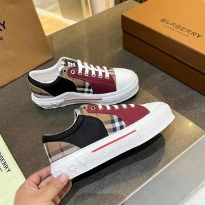 Burberry Vintage Check Cotton, Mesh and Leather Sneakers – BS20