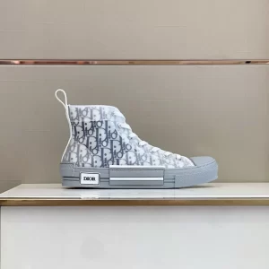 Dior B23 High-Top Sneaker In White And Navy Blue - DS30