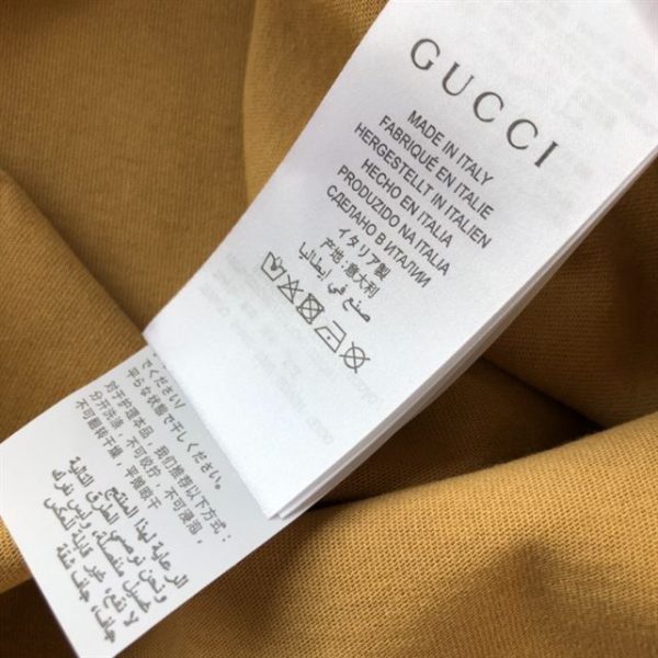 Gucci Cotton Jersey T-Shirt With Gucci Mirror Print In Camel - GT19