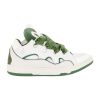 Lanvin Leather Curb Sneaker in White and Green - LV02