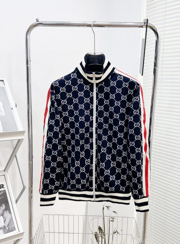 Gucci Navy Cotton Jacquard Gg Jacket - GK11